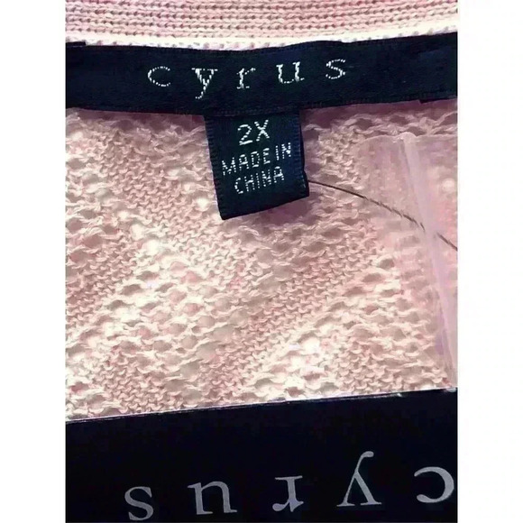 Cyrus Open Cardigan 2X short sleeve open knit NWT pink - Picture 3 of 6